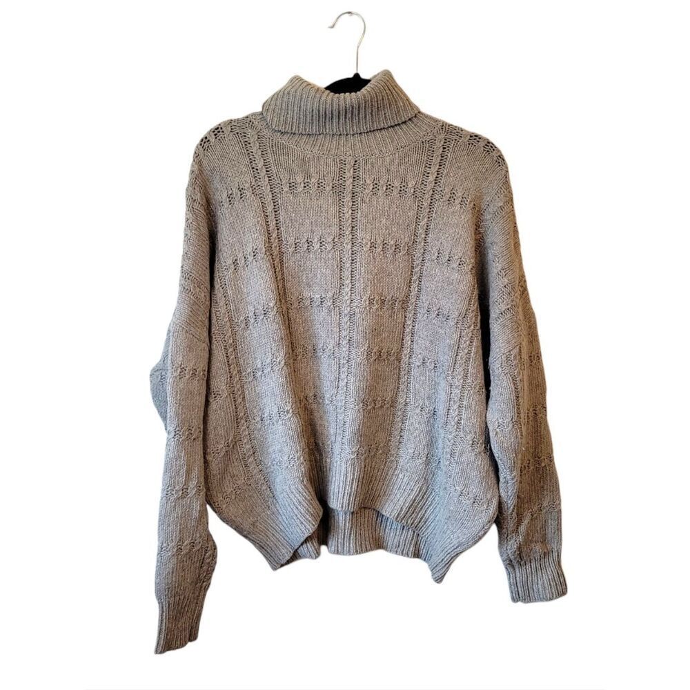 Nili Lotan 18-8 Neutral Chunky Turtleneck Alpaca Wool Blend Sweater Size S